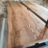 Grande table en bois massif de style Guinguette pour terrasse ou jardin, parfaite pour les événements et l'ambiance festive.