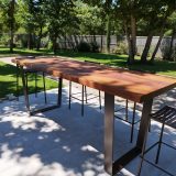 Table tranche d'arbre pour extérieur