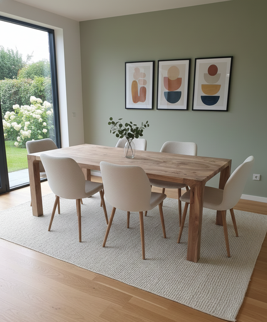 Table exclusive en noyer massif artisanale modèle unique Table compacte de salle à manger artisanale en noyer massif, modèle unique sur mesure.