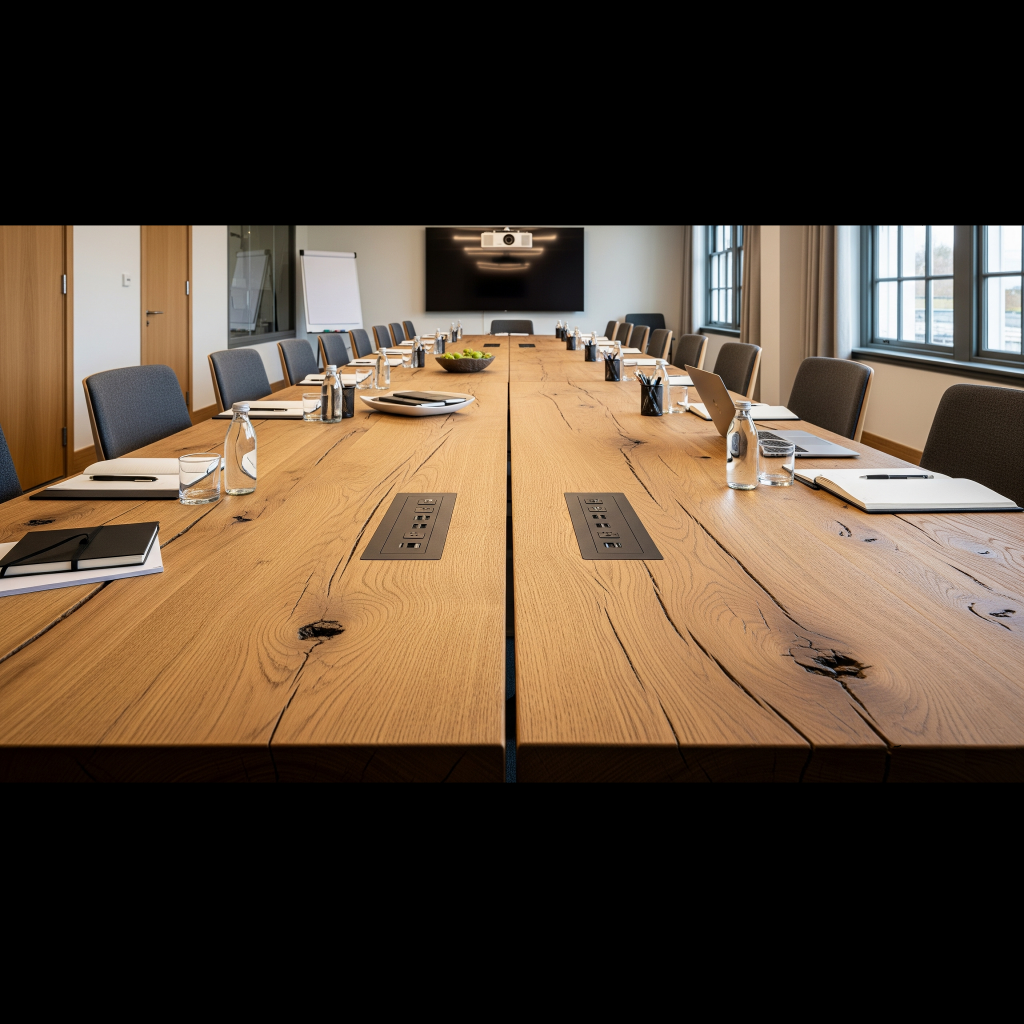 Table de conférence sur mesure en bois massif