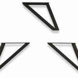 3 pieds de table basse en métal noir type A support pour tranche de bois massif