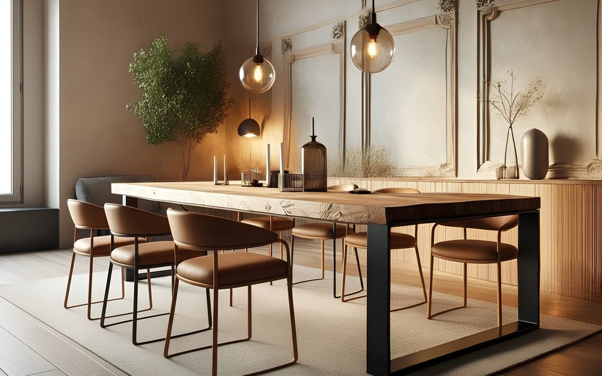 Table de salle à manger ou de bureau entièrement personnalisable, création artisanale sur mesure.