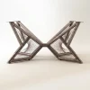 Pied de table ultra design en acier papillon couleur bronze bruni.